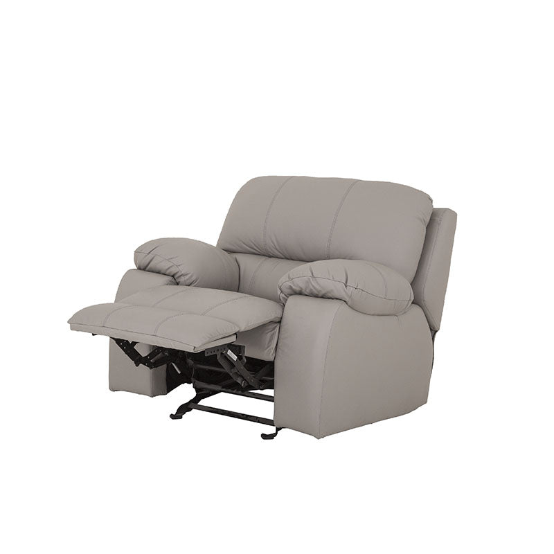 Módulo de sala Enzo III deurope.com.mx, sillón reclinable eléctrico en color gris con detalles modernos y cómodo diseño.