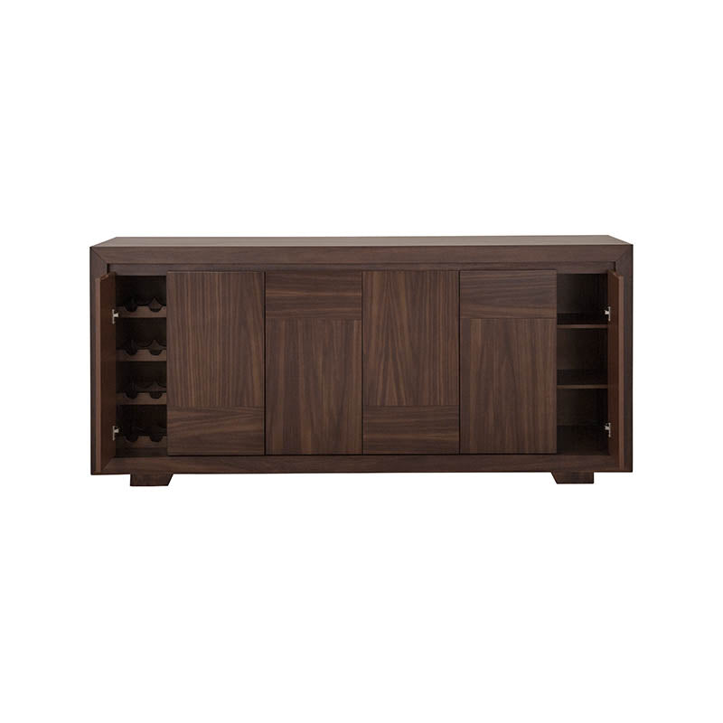 Bufetera Toledo deurope.com.mx con puertas de madera y espacio para utensilios en un diseño elegante.