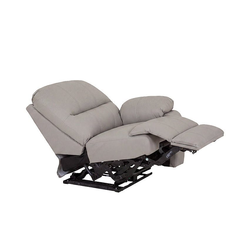 Módulo de sala Enzo III lateral derecho con reclinable eléctrico, tapizado en tela gris oscuro, diseño moderno y cómodo.