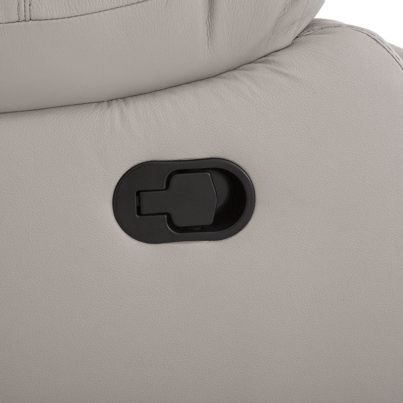 Sillón reclinable del módulo de sala Enzo III de deurope.com.mx, con tapizado en tela gris y diseño moderno.
