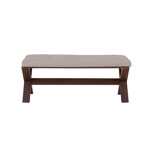 Banco Ikaro para comedor de madera con acabado en color natural, diseñado por deurope.com.mx, con asiento y respaldo.
