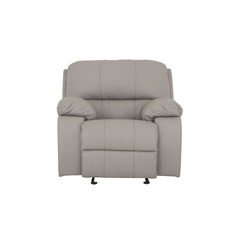Módulo de sala Enzo III deurope.com.mx, sillón reclinable eléctrico en color gris con cojines cómodos y diseño moderno