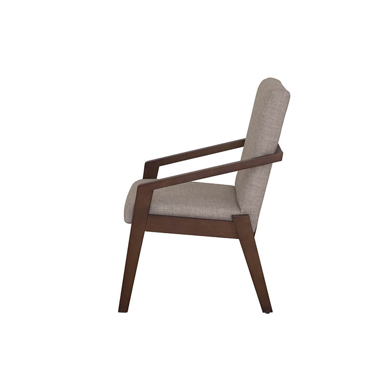 Silla de comedor Toledo de deurope.com.mx con estructura moderna y asiento acolchado en color gris claro.