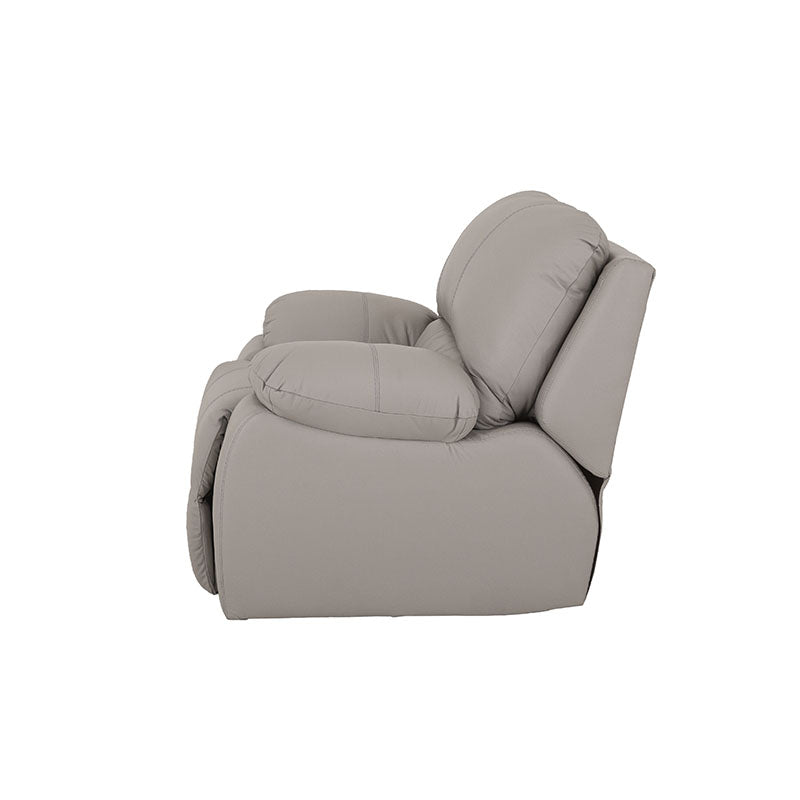 Módulo de sala Enzo III deurope.com.mx, sillón reclinable eléctrico en color gris con cojines cómodos y estructura moderna