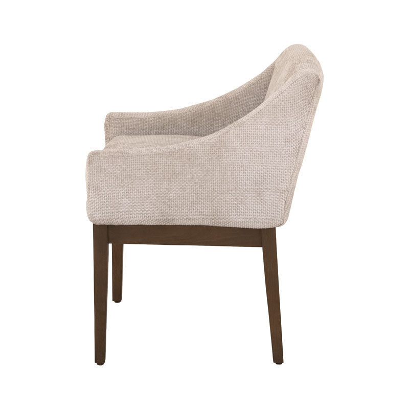 Silla de comedor Manhattan de deurope.com.mx con diseño moderno y respaldo acolchado en color neutro, vista frontal.