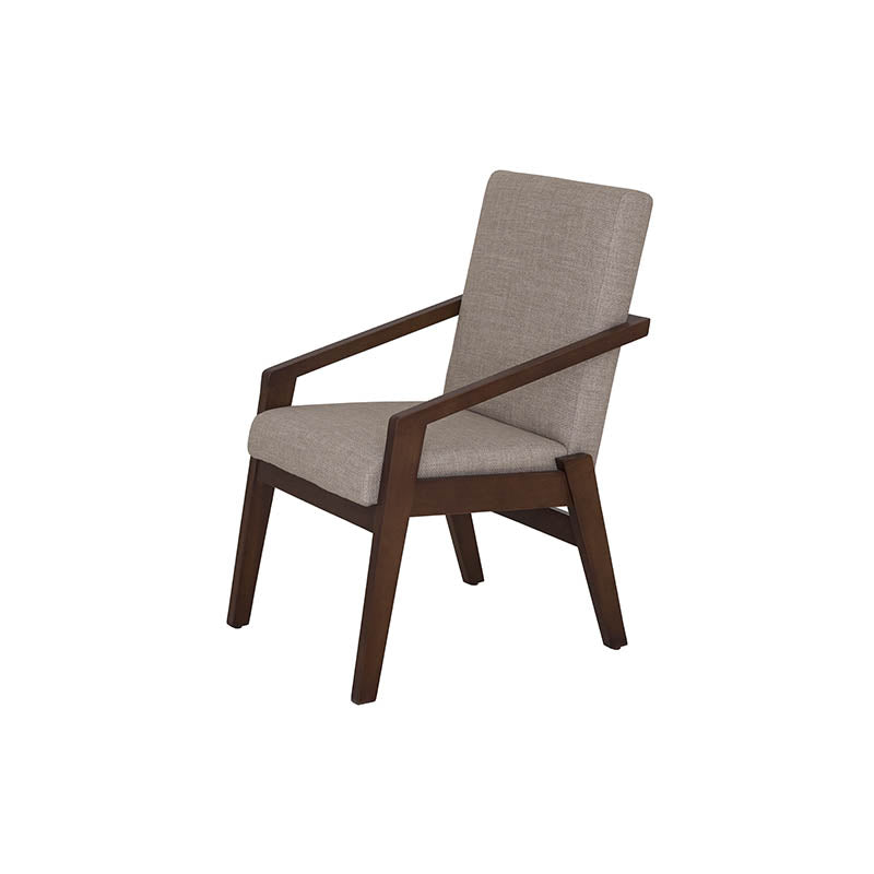 Silla de comedor Toledo deureope.com.mx, diseño moderno con estructura de madera y asiento acolchado en color neutro.