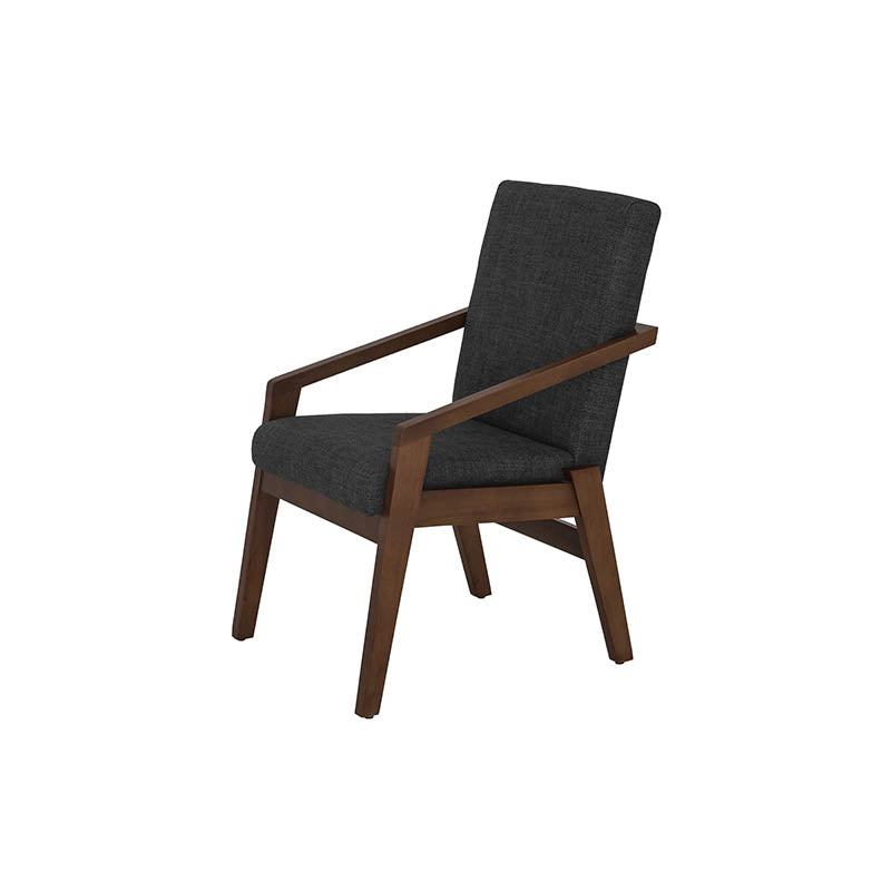 Silla de comedor Toledo deurope.com.mx en color gris con respaldo y patas de madera, estilo moderno y cómodo.