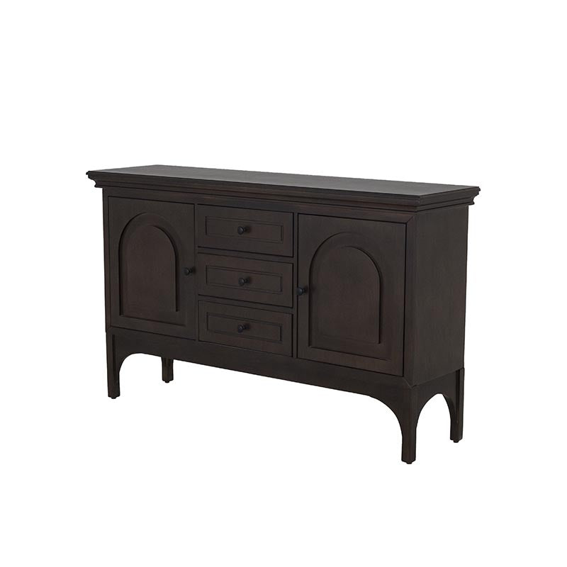 Buffet Argos de Deurope.com.mx de madera con puertas y cajones en acabado natural, ideal para comedor elegante.