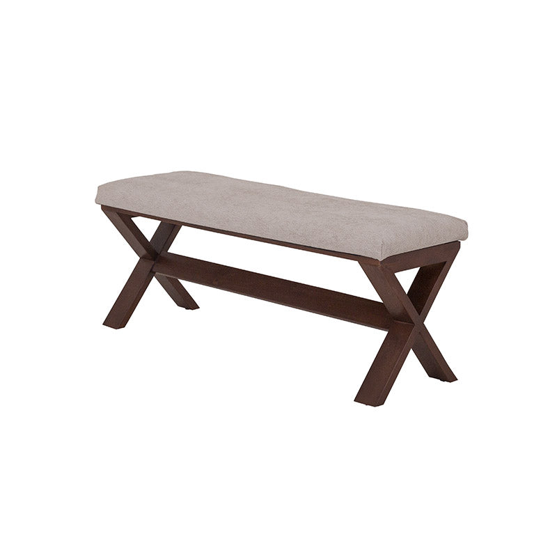 Banca para comedor Ikaro de Deurope.com.mx, estructura moderna en madera con asiento acolchado y diseño elegante.