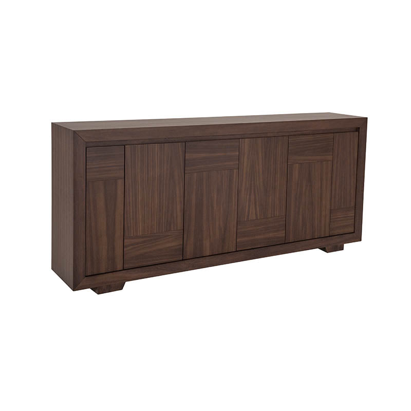 Bufetera Toledo de estilo moderno con puertas de madera y espacio para almacenamiento, diseñada por deurope.com.mx.