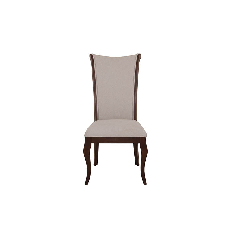 Silla de comedor Hera de deurope.com.mx con estructura moderna y asiento acolchado en color gris claro.