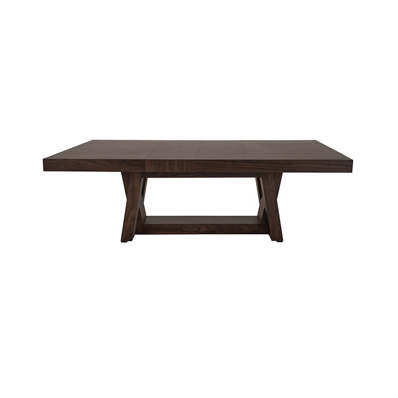 Mesa de comedor Toledo de Deurope.com.mx, superficie de madera y estructura robusta en ambiente moderno.