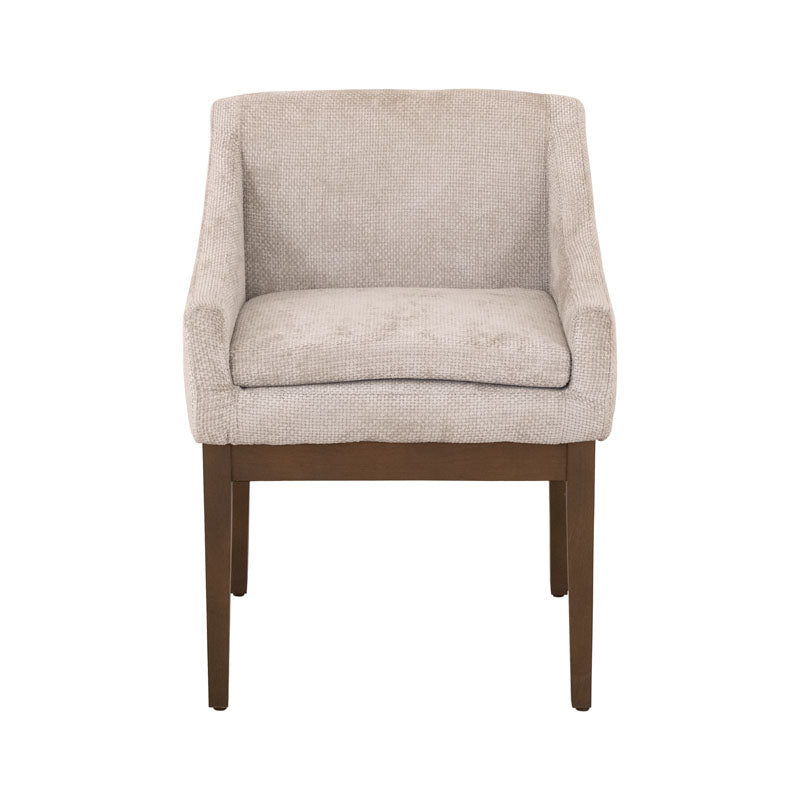 Silla de comedor Manhattan de Deurope.com.mx con estructura moderna y asiento acolchado en color gris.