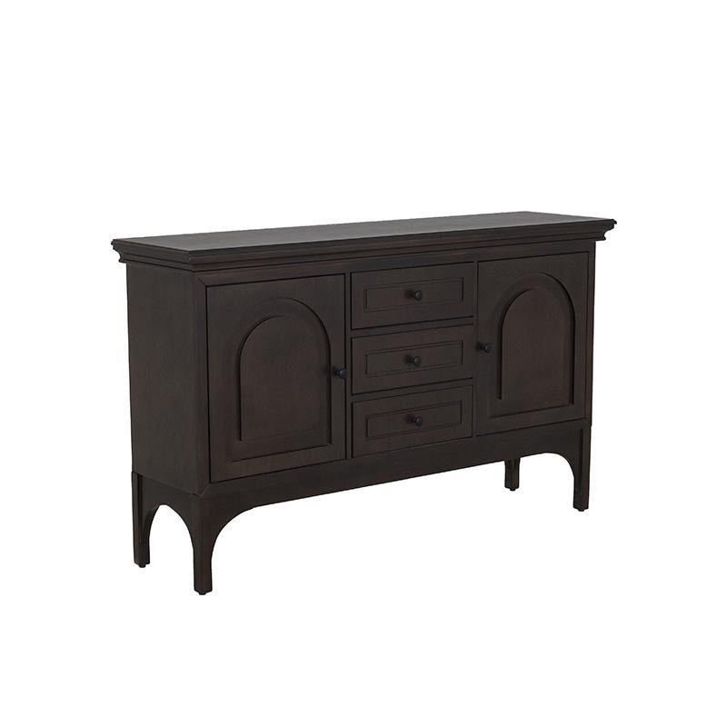 Aparador buffet Argos de Deurope con acabado en madera, puertas y cajones para almacenamiento en sala o comedor.