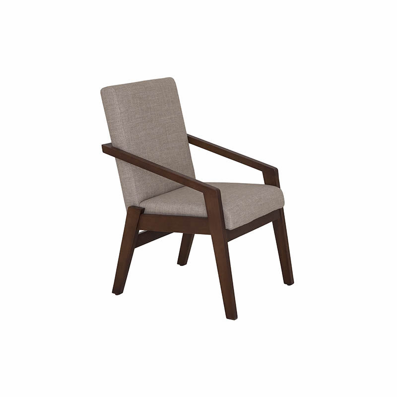 Silla de comedor Toledo deurope.com.mx con estructura moderna y asiento acolchado en color gris claro.