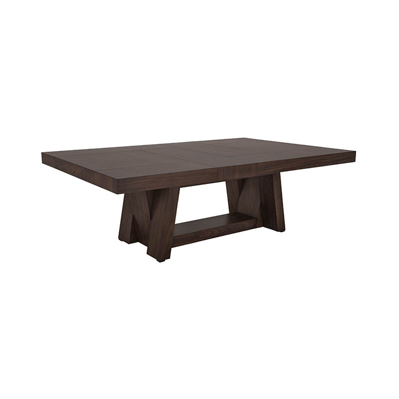 Mesa de comedor Toledo de deurope.com.mx con superficie de madera y patas de metal en estilo moderno.