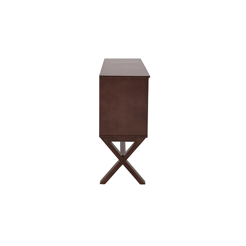 Buffet Ikaro de deurope.com.mx en acabado madera con puertas y cajones, diseño moderno y funcional para sala o comedor.