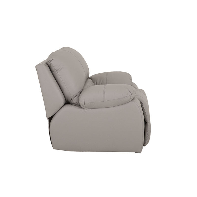 Sillón reclinable de módulo de sala Enzo III de deurope.com.mx, con cojines acolchados y estructura de madera visible.