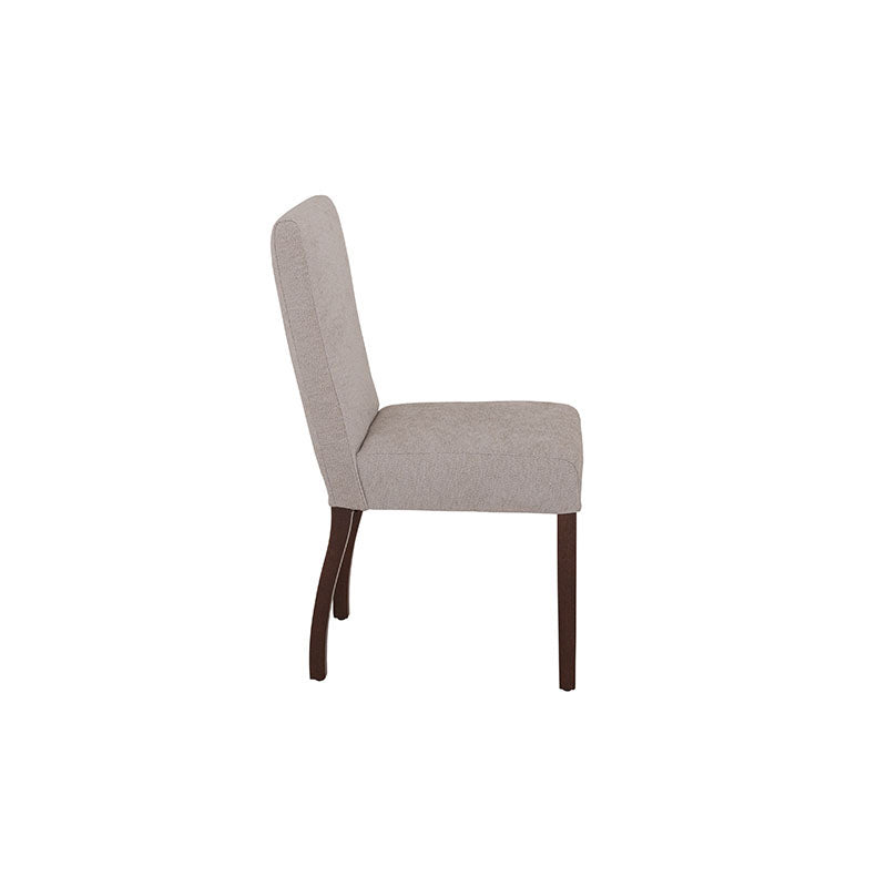 Silla de comedor Ikaro de deurope.com.mx con diseño moderno y estructura de madera, vista desde un lado en color natural.