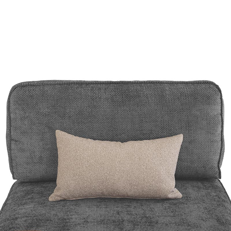 Módulo de sala Megan deurope.com.mx, sillón central de la sala en color gris con cojines acolchados y estructura moderna.