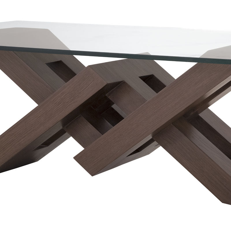 Mesa de centro Vemer de Deurope con superficie de madera y diseño moderno, visible en la imagen.
