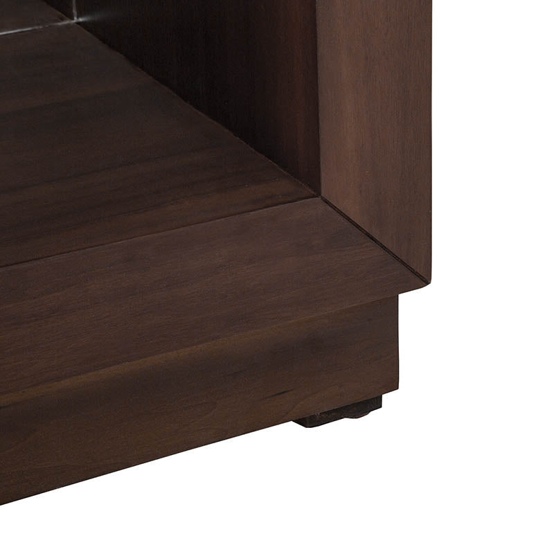 Torre derecha Toledo, mueble para televisor de estilo moderno en acabado madera clara, con espacio para dispositivos electrónicos.