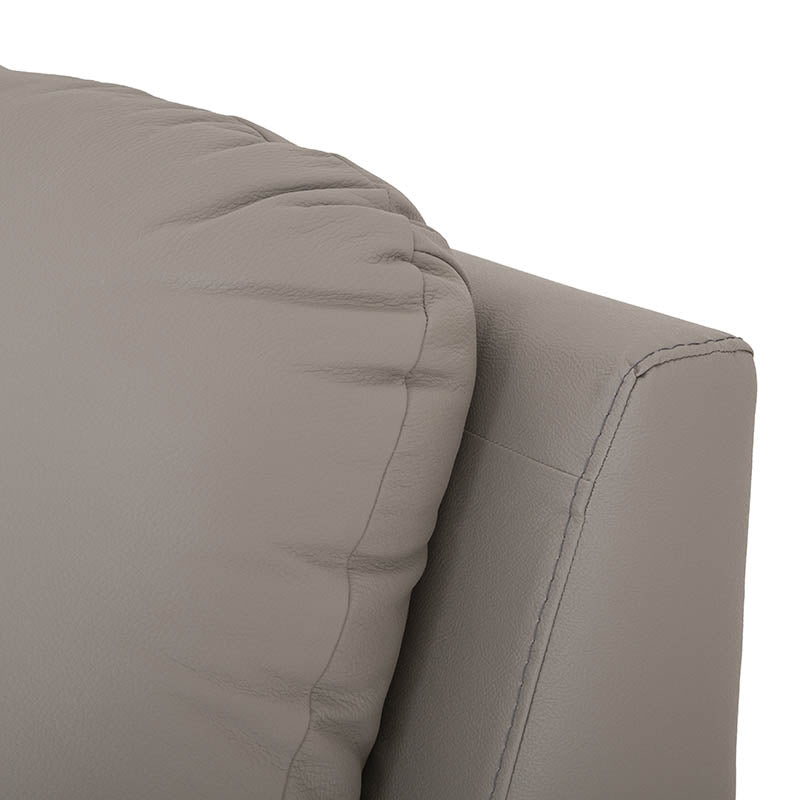 Módulo de sala Enzo III lateral izquierdo reclinable manual de deurope.com.mx, tapizado en tela gris con brazo reclinable.