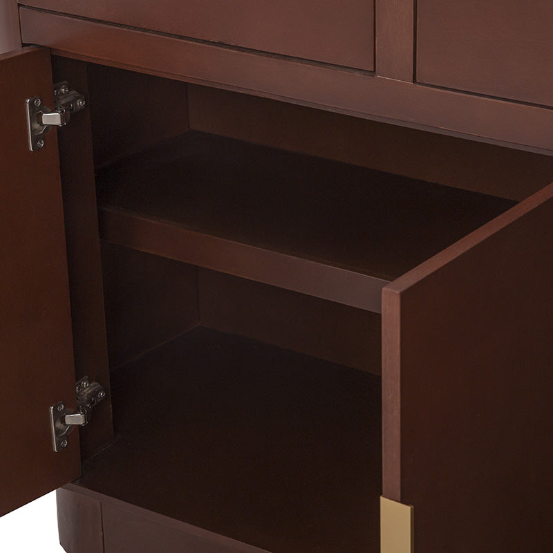 Bufetera Hera de Deurope.com.mx con acabado en madera y puertas de almacenamiento, ideal para sala o comedor.