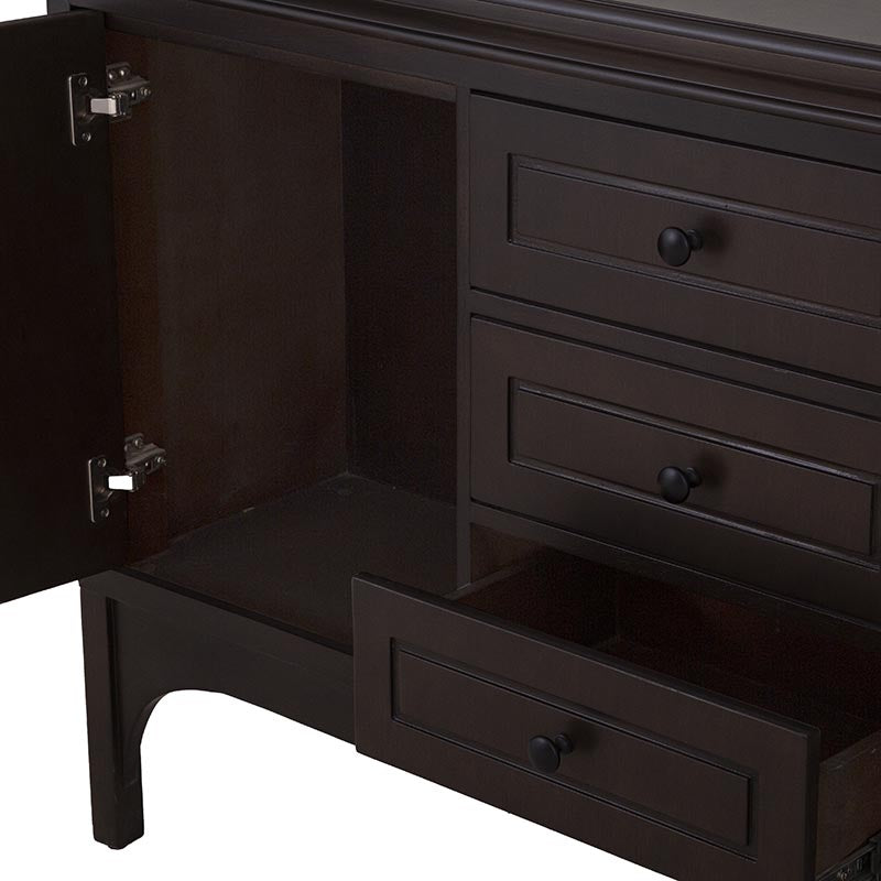 Buffet Argos de deurope.com.mx con puertas de madera y detalles en color oscuro, diseño moderno para sala o comedor.