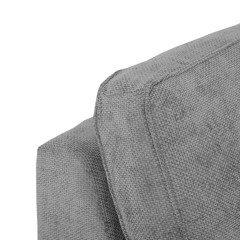 Sillón lateral derecho de la sala Megan, módulo de sala de diseño moderno en color gris, de la marca deurope.com.mx