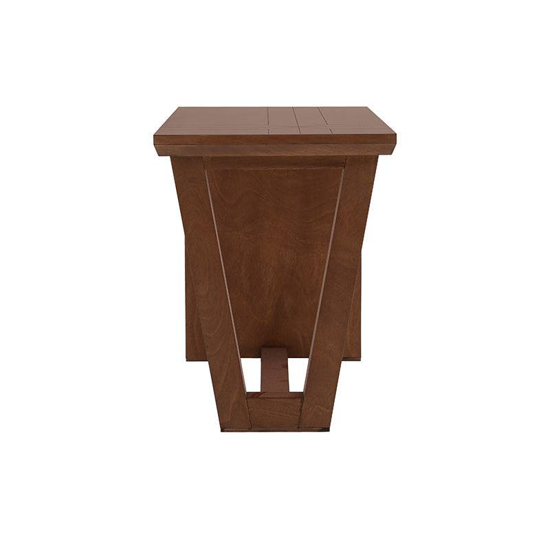 Mesa de antecomedor Inglaterra de madera industrializada y chapa de parota, con 140 cm de ancho y 98 cm de alto.