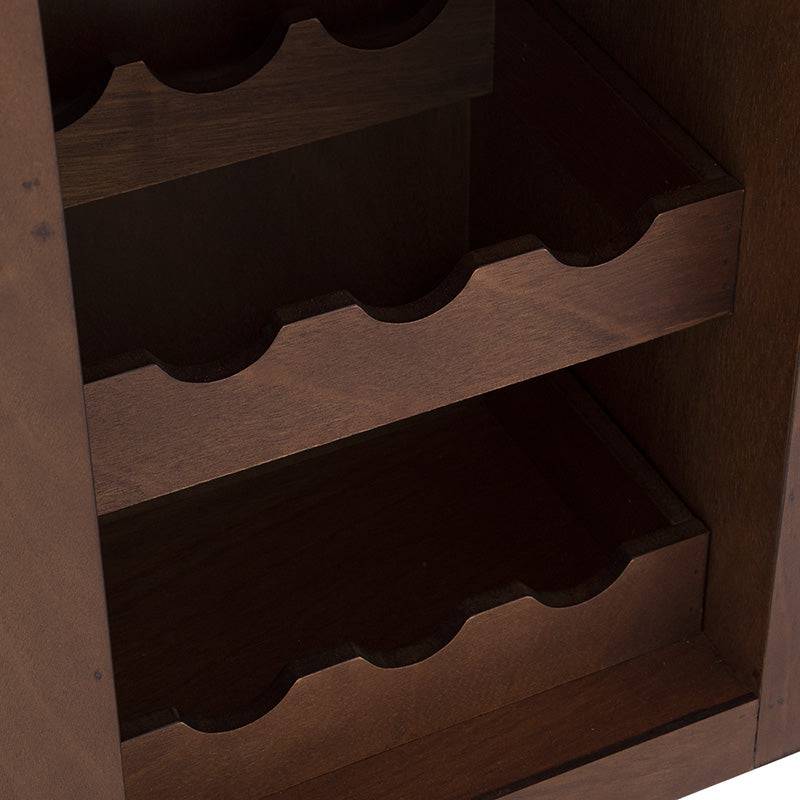 Mesa de antecomedor Inglaterra de madera industrializada en tono tabaco, con chapa de parota, color cálido y diseño moderno.