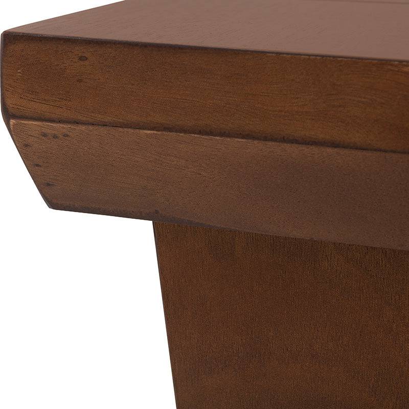 Mesa de antecomedor Inglaterra de madera industrializada en tono tabaco, con chapa de parota, 140x98x76 cm, de deurope.com.mx