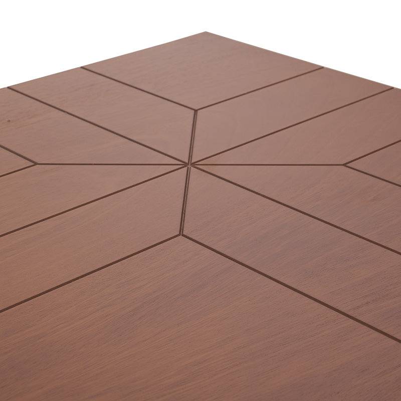 Mesa de antecomedor Inglaterra de madera industrializada con chapa de parota, frente de 140 cm, altura 98 cm y fondo 76 cm.