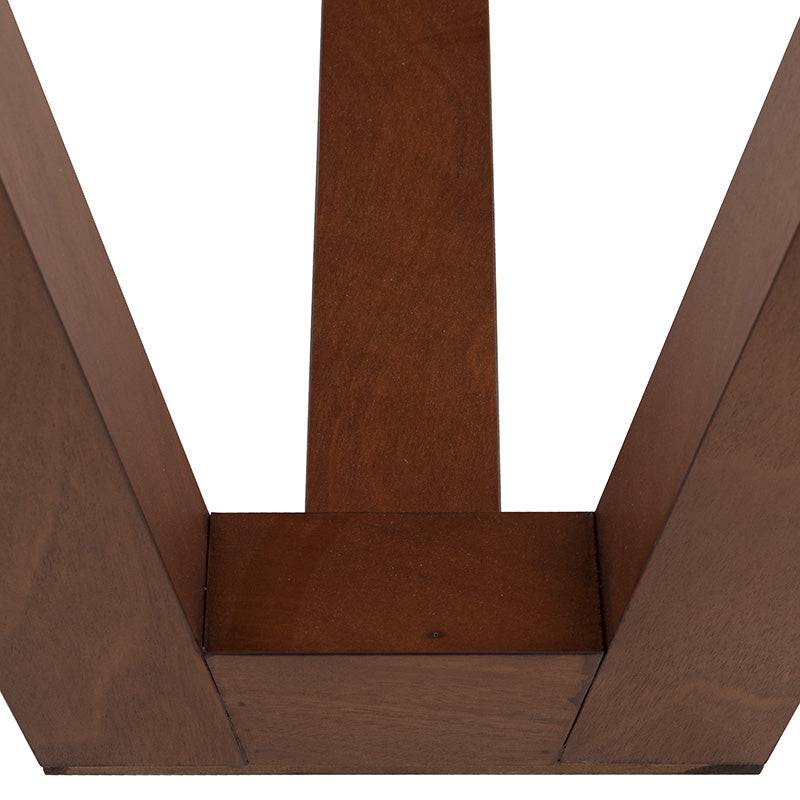 Mesa de antecomedor Inglaterra de madera industrializada en tono tabaco con chapa de parota, frente, 140x98x76 cm.