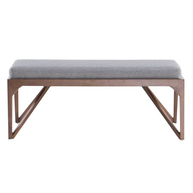 Juego de comedor Aragón de 5 piezas con bancas en tela gris y estructura de madera de poplar, deurope.com.mx