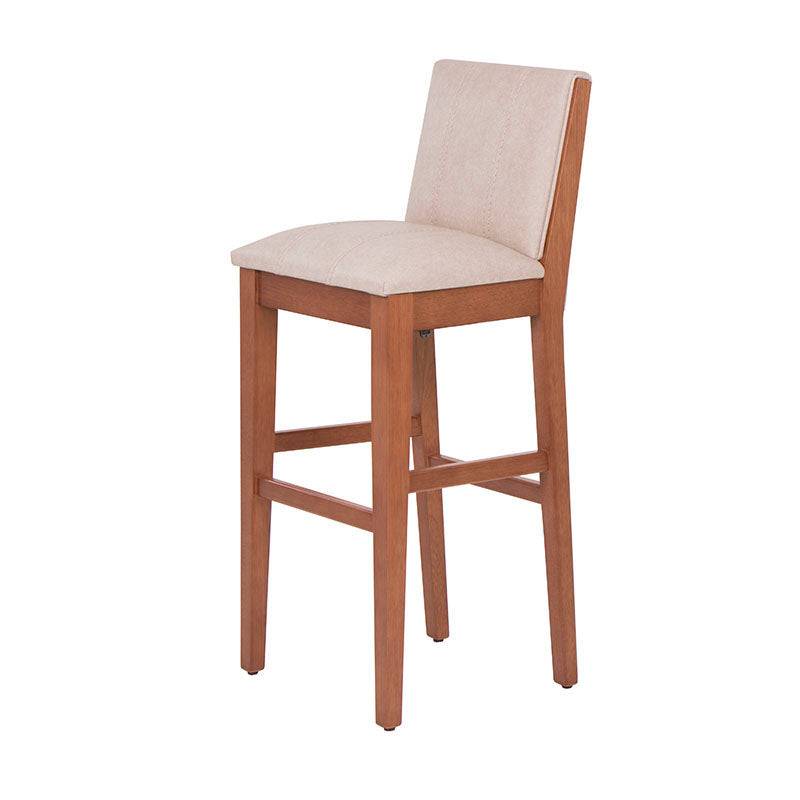 Juego de comedor Siena deurope.com.mx con bancos de madera almendra y tapiz de cuero en beige, diseño moderno y elegante.