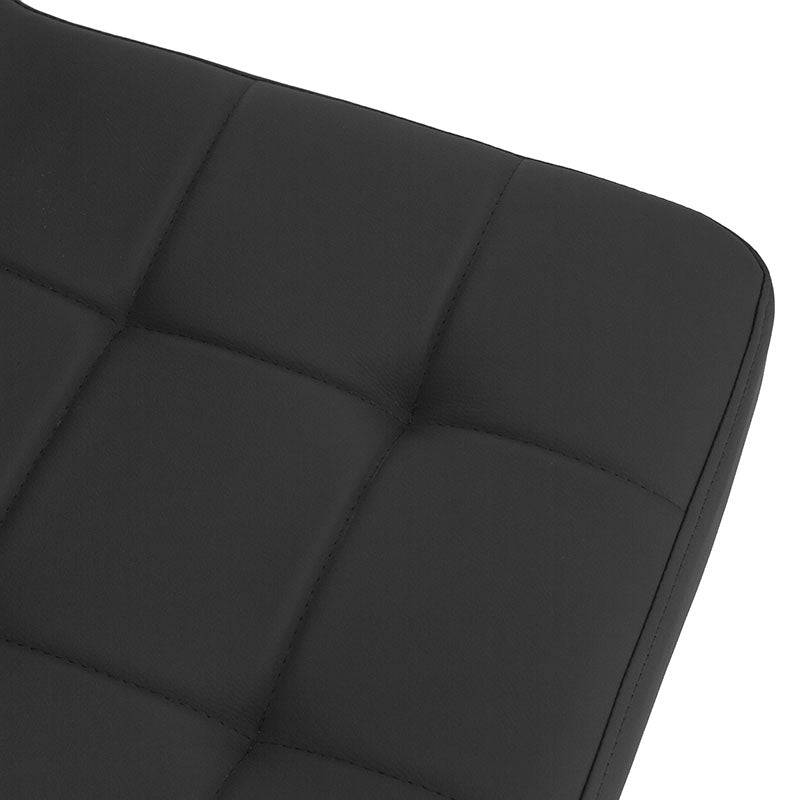 Banco Adex para barra de color gris, con asiento de madera termoformada y tapizado Leather Touch, base de cromo, 50 cm de altura.