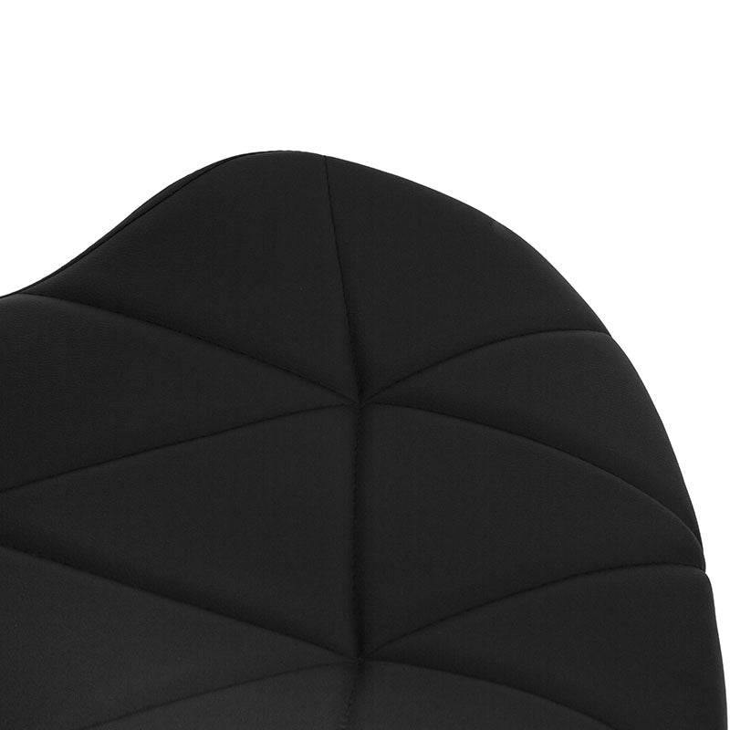 Banco Nexo para barra de color negro, con asiento de madera termoformada y tapizado Leather Touch, base de cromo y dimensiones 50x50x117 cm