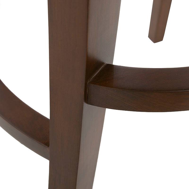 Juego de comedor Berne-made con bancos de nogal beige, tapizados en tela, de 46 cm de alto y 112 cm de largo.