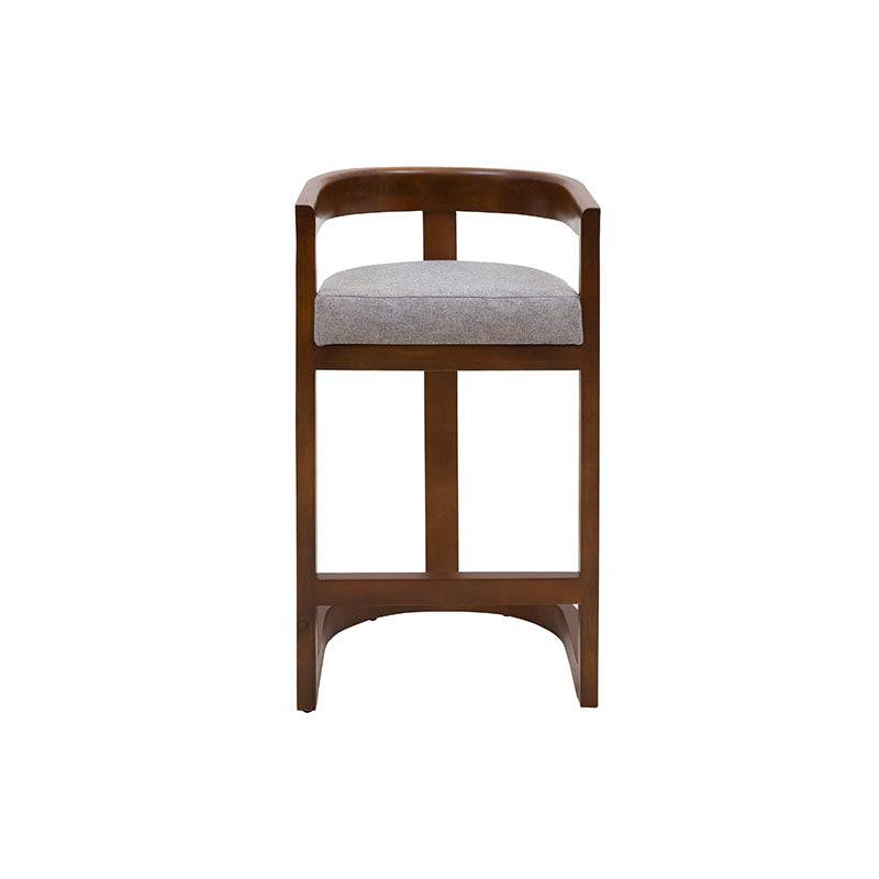 Banco de comedor Jess de deurope.com.mx con estructura en madera de pino, tapizado en tela y acabado en nogal fossil, 48 cm de altura.