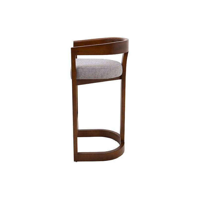 Juego de comedor Jess 3 piezas con bancos de madera de pino con chapa de nogal y tapiz en tela, deurope.com.mx