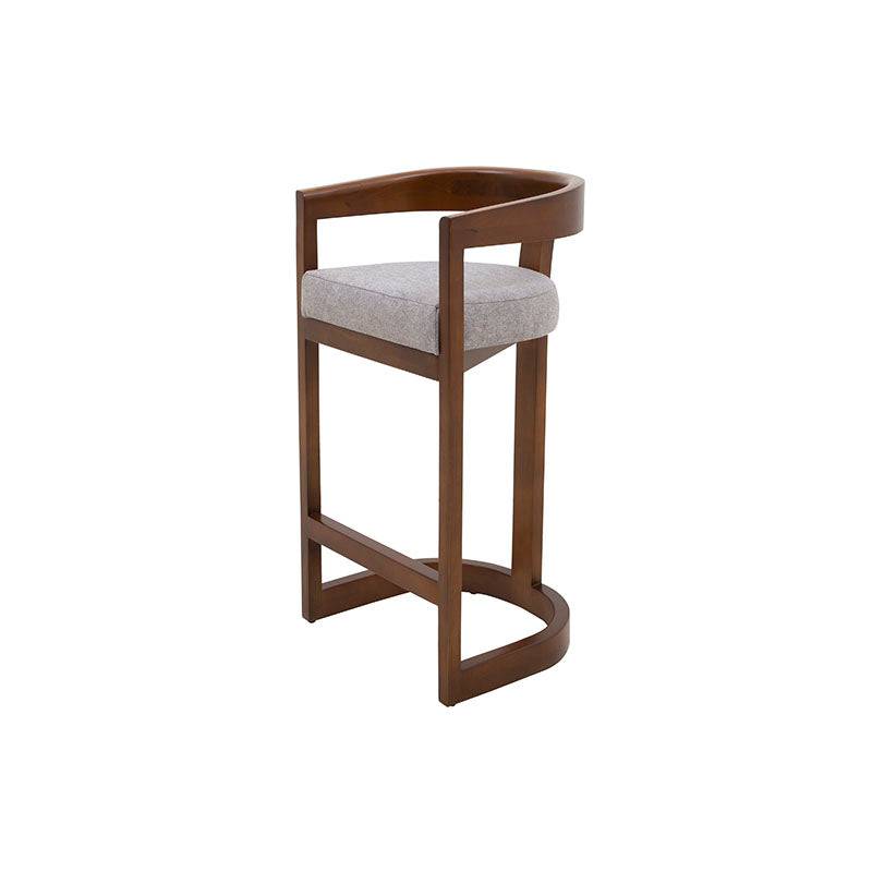 Banco de comedor Jess de Deurope con estructura de madera de pino, tapizado en tela, en color nogal fossil, 48 cm de alto.