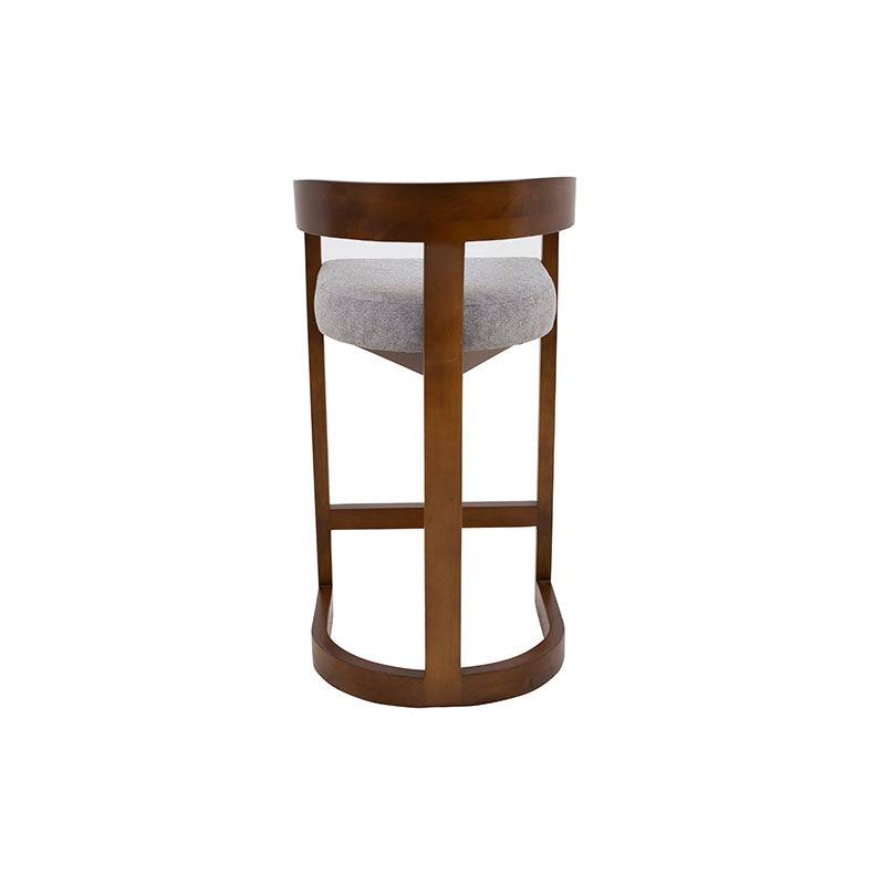 Juego de comedor Jess de Deurope con bancos de nogal y tela, madera de pino, moderna y elegante, visualización de los bancos.