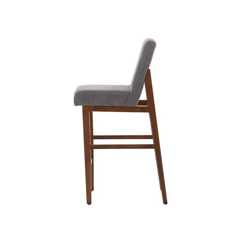 Juego de comedor Inglaterra 3 piezas con bancos de madera industrializada en tono tabaco y café, con asientos de tela tejida.