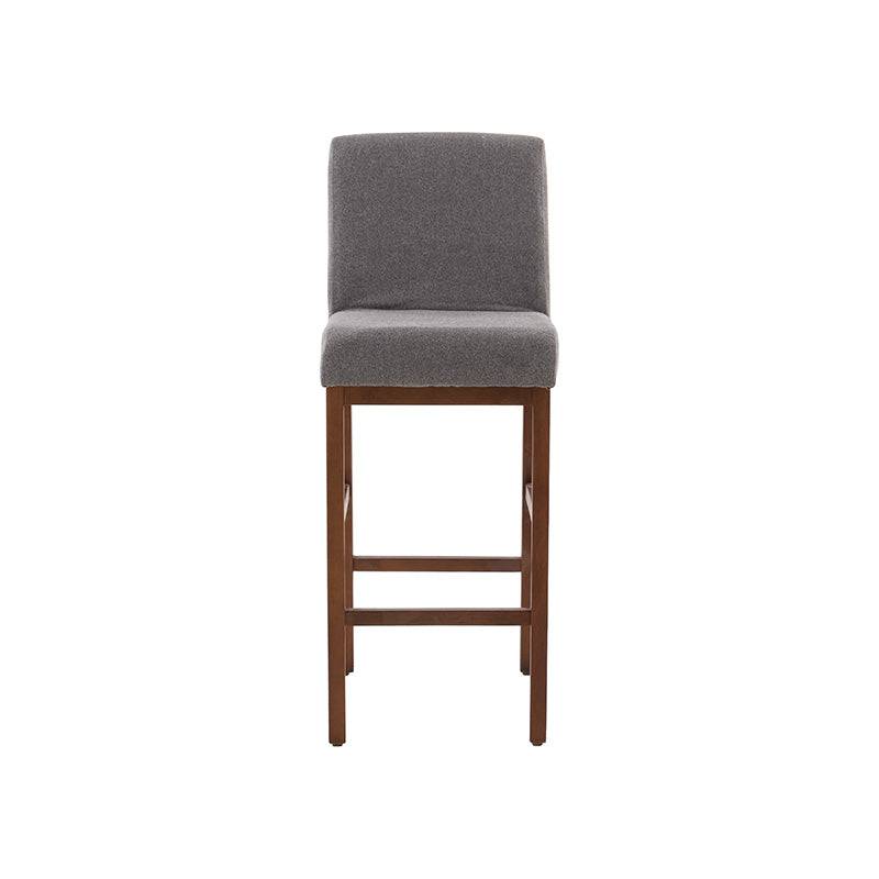 Juego de comedor Inglaterra de madera y tela, con bancos de 42 cm de altura, estilo industrial en tonos tabaco y café.
