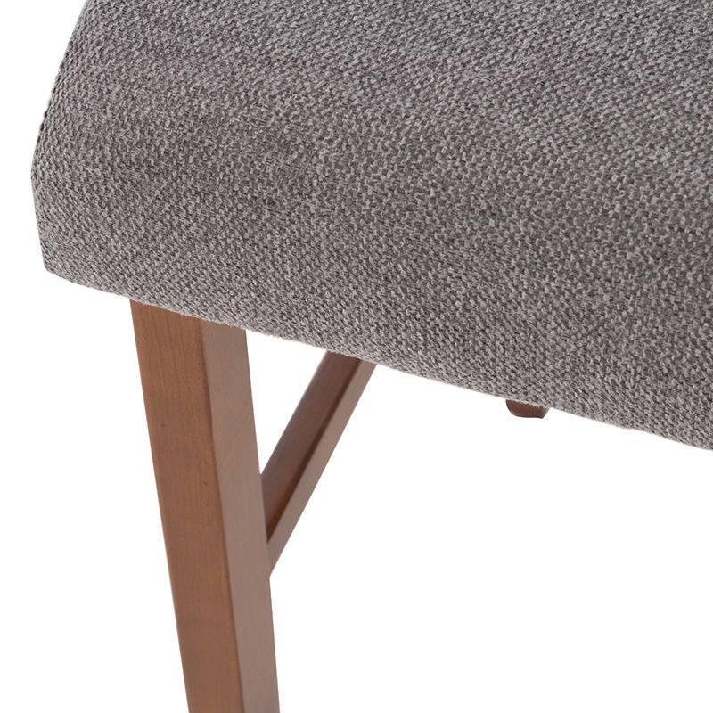 Juego de comedor Inglaterra de Deurope con bancos de madera industrializada y tela, en tonos tabaco y café, frente de 42 cm.