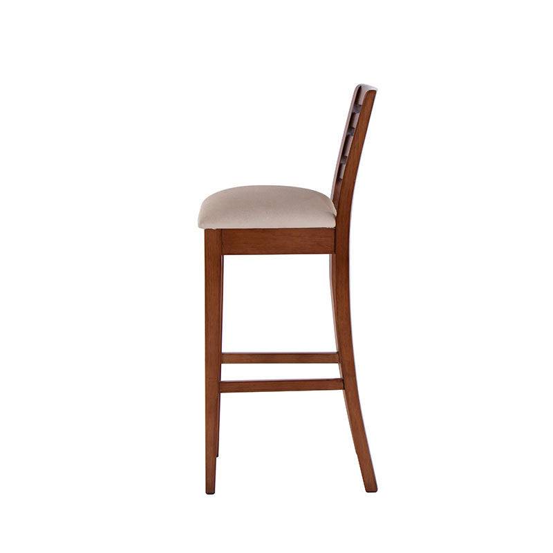 Juego de comedor Deus de 5 piezas con bancos de caoba, tapizado en cuero, en tono tabaco, con dimensiones de 38 cm de alto.