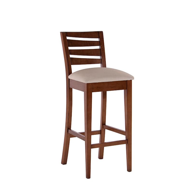 Juego de comedor Deus deurope.com.mx con bancos de tabaco, chapa de caoba y tapiz de cuero, altura 38 cm.