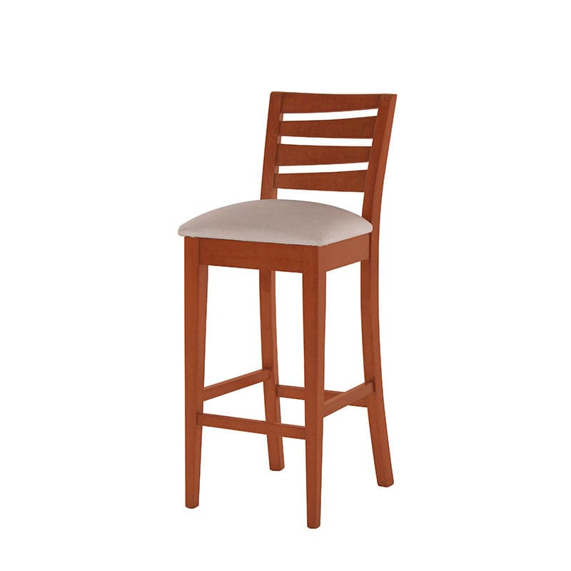 Juego de comedor Deus de 5 piezas con bancos de madera en tono tabaco, tapizados en cuero, frente de 38 cm, altura 104 cm.